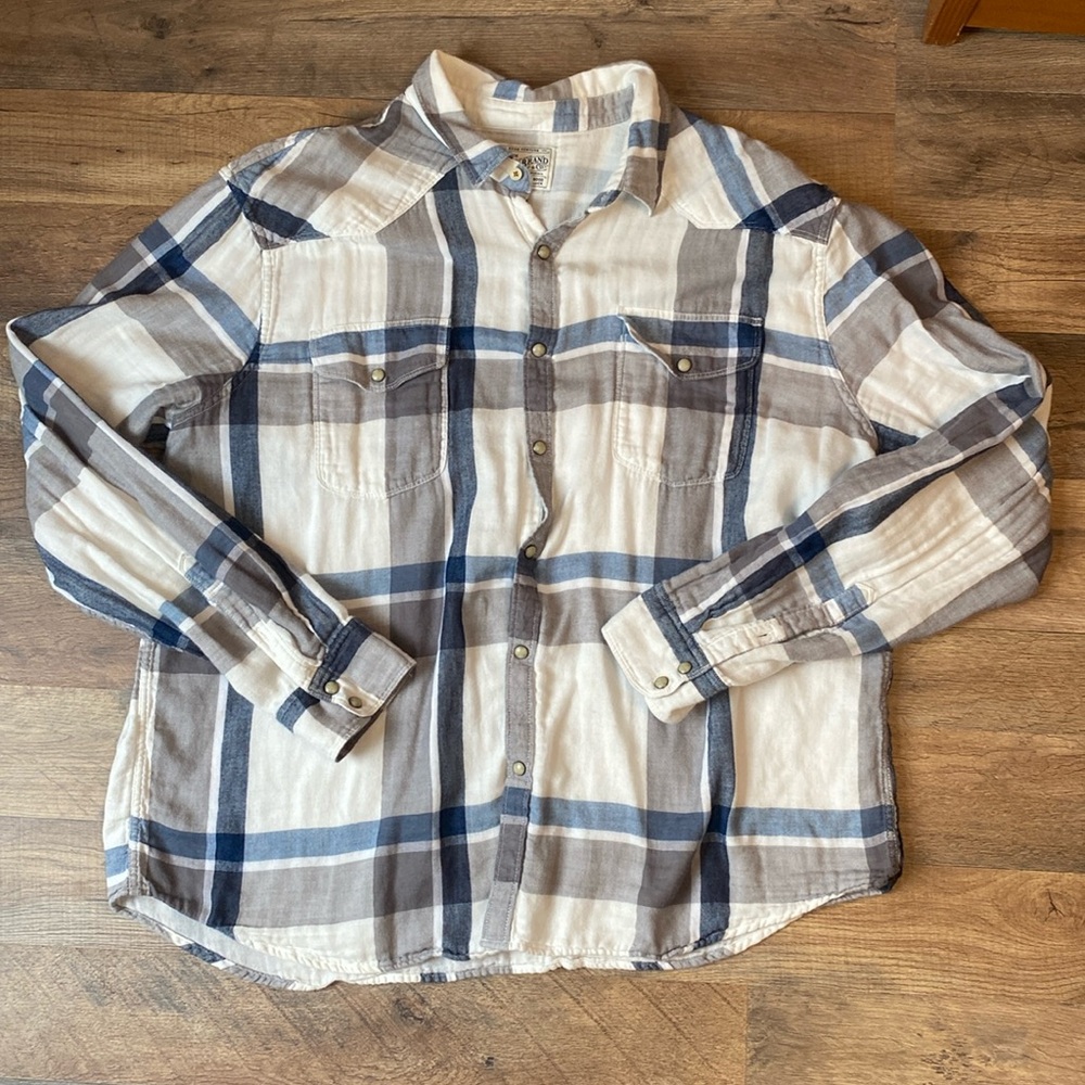 Lucky Brand snap up plaid shirt